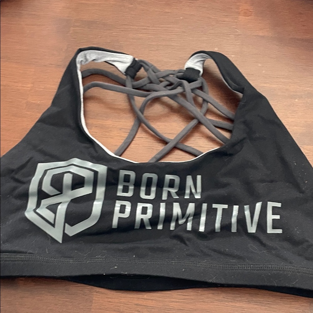 Born Primitive Black and Silver Sports Bra
